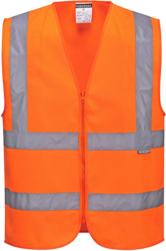 Warnweste mit Reißverschluss Orange XL