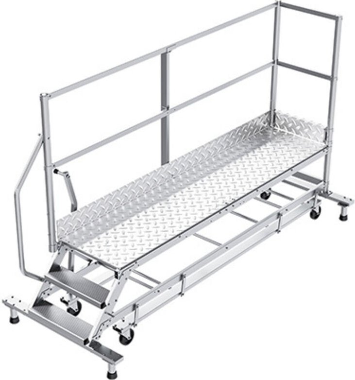 Mobile Plattform mit Geländer links und hinten - Maximale Arbeitshöhe 2.80m - PTF254G-KRE