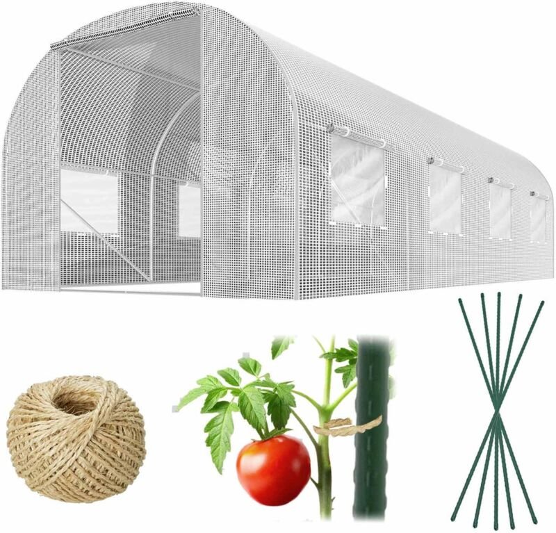 Gartentunnel 3 x 4,5 m (13,5 m2) weiß Plonos