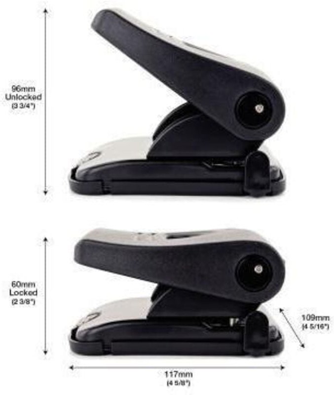 Locher 827-P 8cm 30 Bl. (80 g/m²) mit Anschlagschiene schwarz