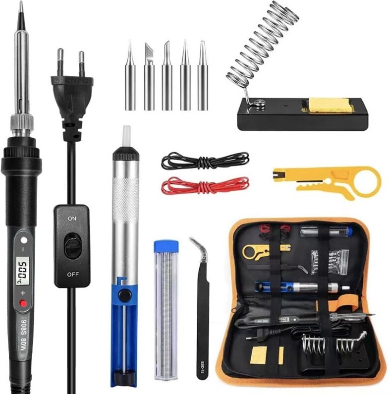 Lötkolben-Set, 80 W, einstellbare Temperatur 180 – 520 °C, Präzisionselektronik, mit Schalter