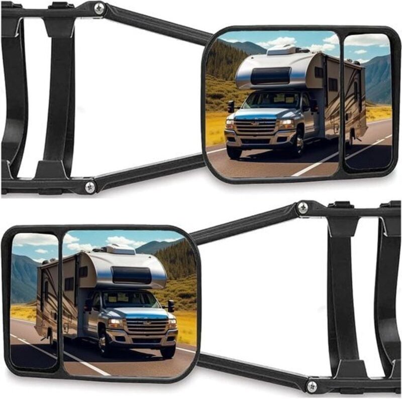 Ausziehbarer und verstellbarer Rückspiegel für Wohnwagen, PKW und Wohnmobil – 2 Stück