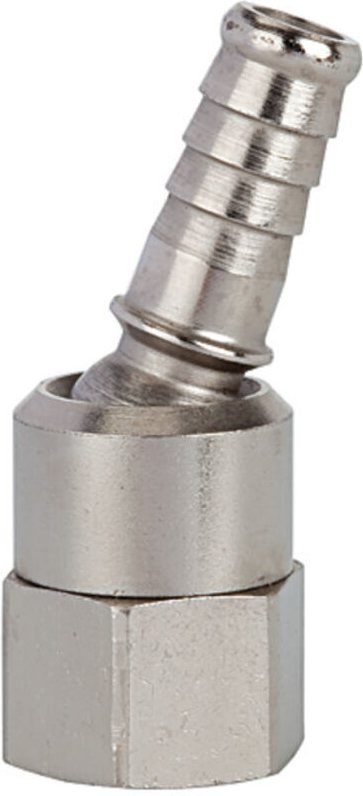 Schlauchtülle, Messing vernickelt, drehbar, g 1/4 ig lw 9 - Riegler