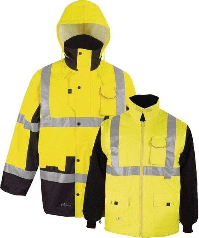 Asatex Warnschutz-Parka PREVENT, gelb / schwarz, Unisex-Größe: XL