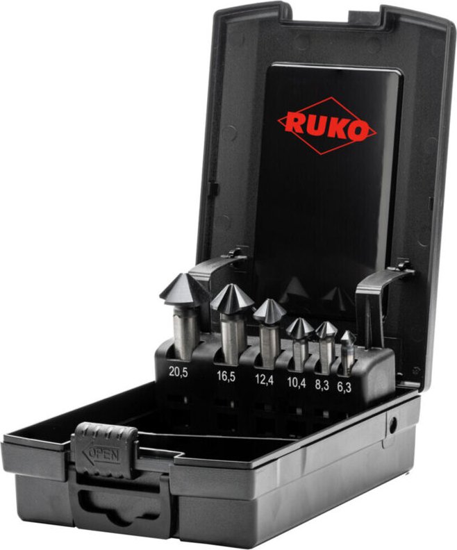 102790EPRO Kegelsenker-Set 6teilig 6.3 mm, 8.3 mm, 10.4 mm, 12.4 mm, 16.5 mm, 20.5 mm hss 1 - Ruko