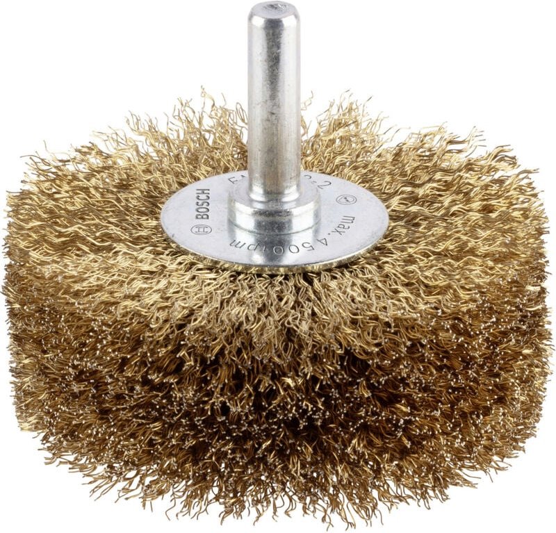 Bosch - Accessories Scheibenbürste, gewellt, vermessingt, 80 mm, 0,2 mm, 35 mm, 4500 u/ min Schaft-Ø 6