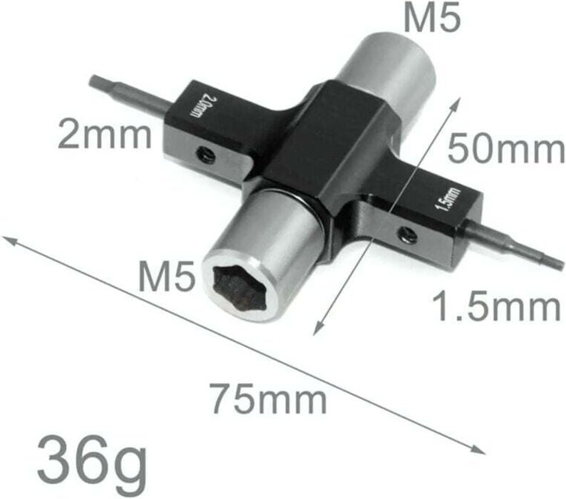 M5-Vierfachschlüssel, Einweg-Lagerschraubendreher, 1,5 mm/2 mm Motorpropeller für RC-Renndrohnen und FPV