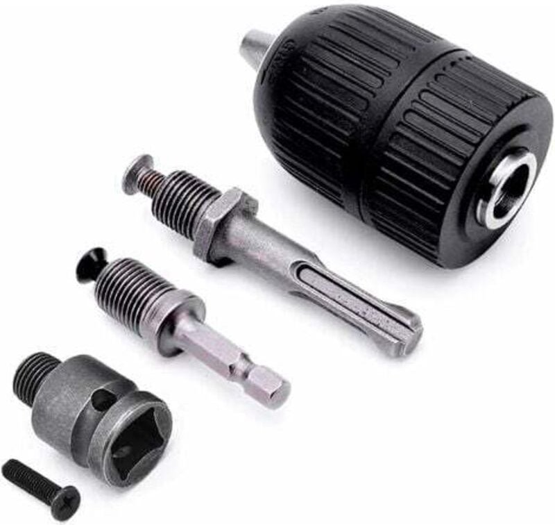 Schnellspannbohrfutter 2-13mm 1/2" x 20UNF mit 1/4 HEX, 3/8" SDS Plus, Schlagschraubern Adapter, Schnellspann Schlüssell...