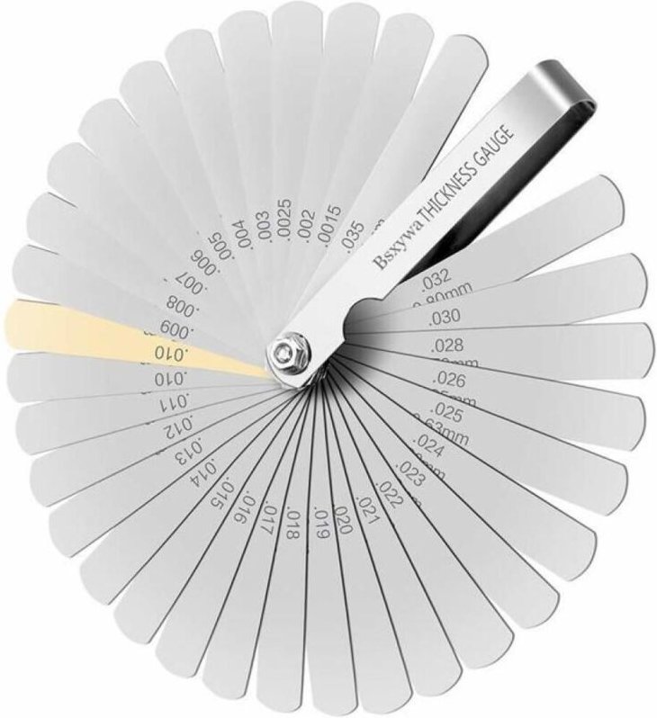 Dickenmesser, 32-Blatt-Ventillehren-Set aus Edelstahl, Zoll, zur Messung von Spaltbreiten, für die