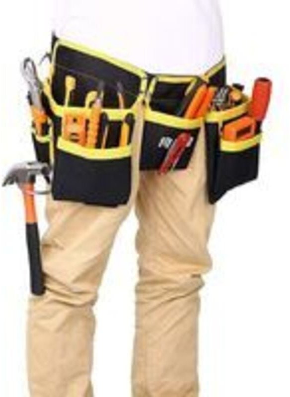 Ersandy - Werkzeuggürtel mit 11 Taschen, wasserdichter Werkzeuggürtel aus Oxford-Stoff, mit verstellbaren Riemen, für El...