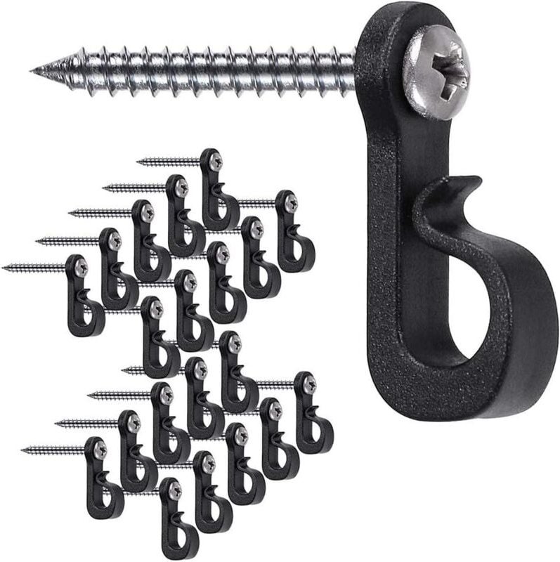 BEBUSINGOTO 20er-Pack Q-förmige Haken mit Kreuzschlitzschrauben für Garage, Silvesterparty im Freien und leicht zu lösen...