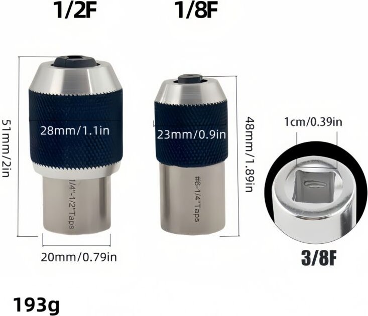Verstellbarer Gewindeschneid-Steckschlüsselsatz, 2-teilig