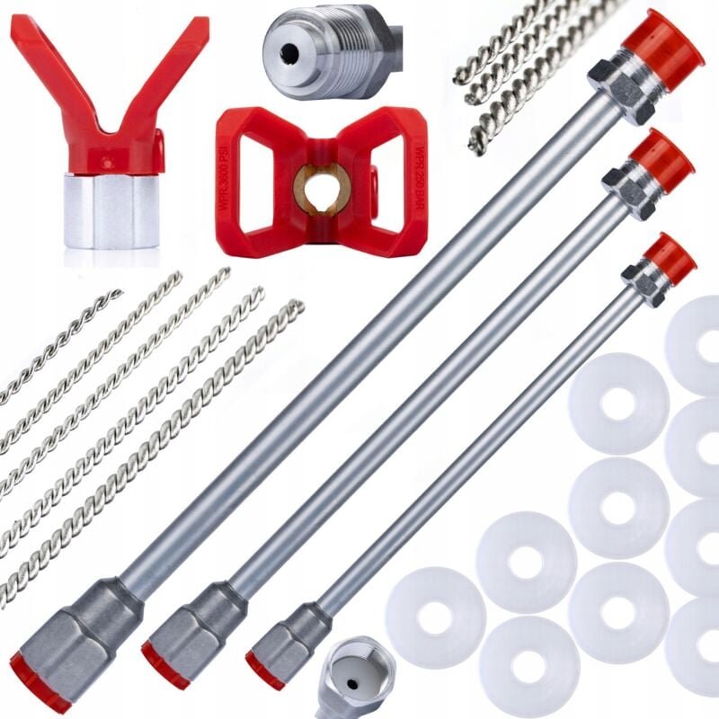 Rosfix Set Spritzlanze 30/50/100 cm – 7/8" Gewinde, 290 bar Mit 10 Dichtungen, Düsenhalter & 5 Reinigungsnadeln Zubehör ...