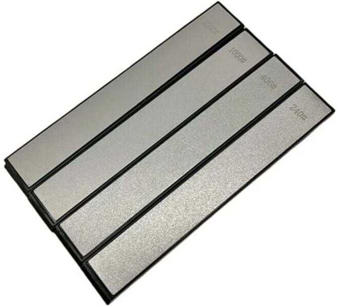 Diamant-Messerschärfer mit 4 Schleifsteinen mit festem Winkel, Körnungen 240, 400, 1000, 2000