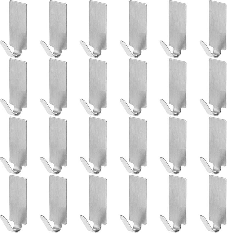 24 Stück selbstklebende Wandhaken, selbstklebende Haken für Küche und Badezimmer, kein Bohren, selbstklebender Handtuchh...