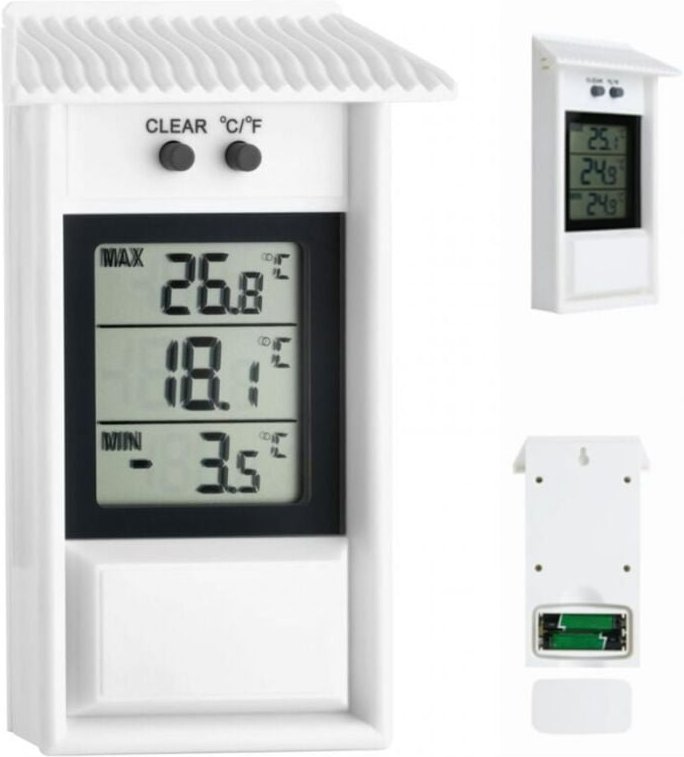 Digitales Thermometer, elektronisches Außenthermometer für Temperatur und Luftfeuchtigkeit, wasserdicht, für Kühlschrank...