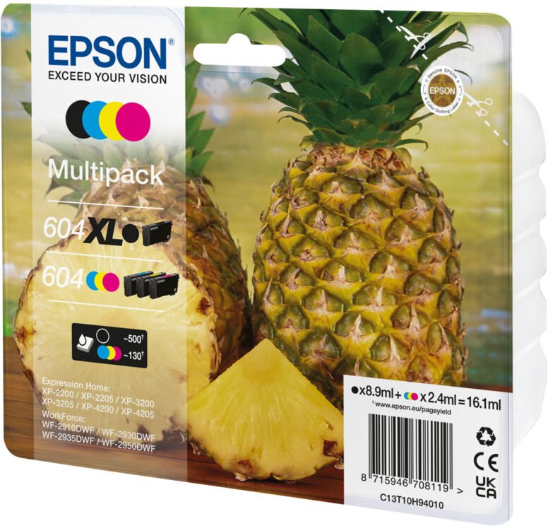 Epson 604XL Druckerpatrone 4 Stück(e) Original Hohe (XL-) Ausbeute Schwarz, Cyan, Magenta, Gelb