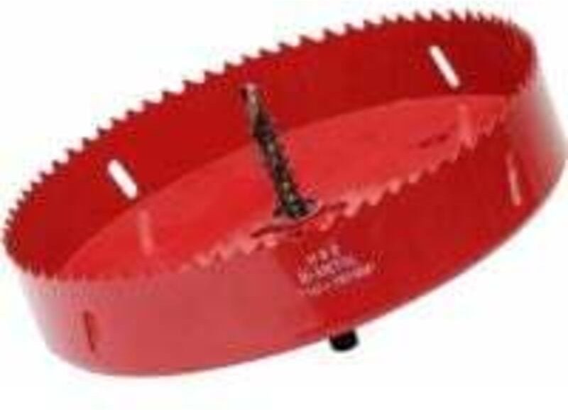 120-mm-Lochsäge, M42 Bi-Metall-Schnellstahl, mit Sechskantschaft und Bohrer für Holz, Gipskarton und Blech, 1 Stück, Rot