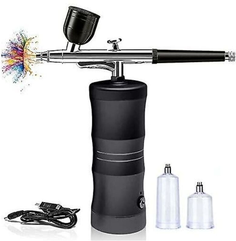 Airbrush-Set mit tragbarem Kompressor, kabelloses Mini-Airbrush-Set für Malerei, Tätowierung, Nagelkunst, Mode, Make-up,...