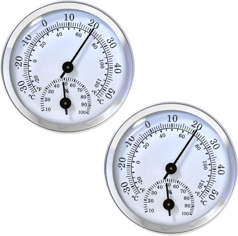 2-teiliges Thermometer-Hygrometer-Set, Innen- und Außenthermometer, Hygrometer-Thermometer für Zuhause, Büro und Gewächs...