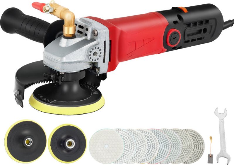 VEVOR Nasspolierer, 860 W / 220 V 4 Zoll NassPoliermaschine mit variabler Geschwindigkeit & Granit-Diamantpolierkissen B...