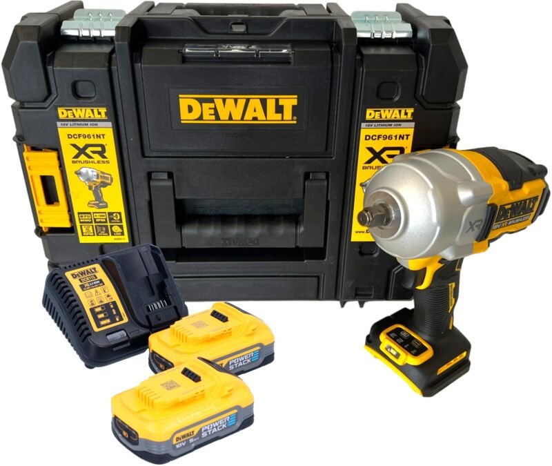 Dcf 961 H2T Akku Schlagschrauber 18 v 1632 Nm 1/2' Brushless + 2x Powerstack Akku 5,0 Ah + Ladegerät + tstak - Dewalt