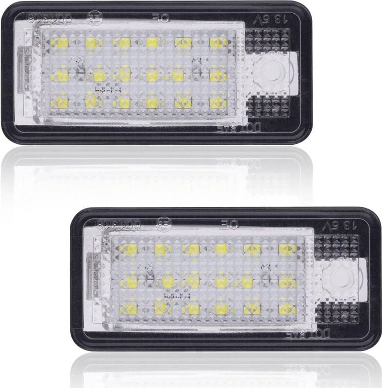 Superhelle LED-Kennzeichenbeleuchtung, 6000 k, Xenon-Weiß, 18 smd, 2 Stück, LED-Kennzeichenbeleuchtung für A/udi A3 S3 A...