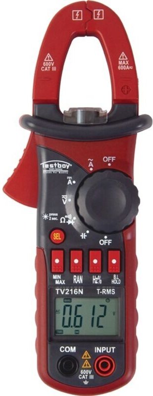 Testboy - Zangenamperemeter tv 216N 10 mA-600 a ac, 10 mA-600 a dc - tv 216 n