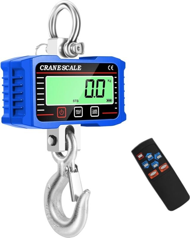 Elektronische Hängewaage bis 2000 kg, industrielle digitale Kranwaage mit Fernbedienung und LCD-Bildschirm, hochpräzise ...