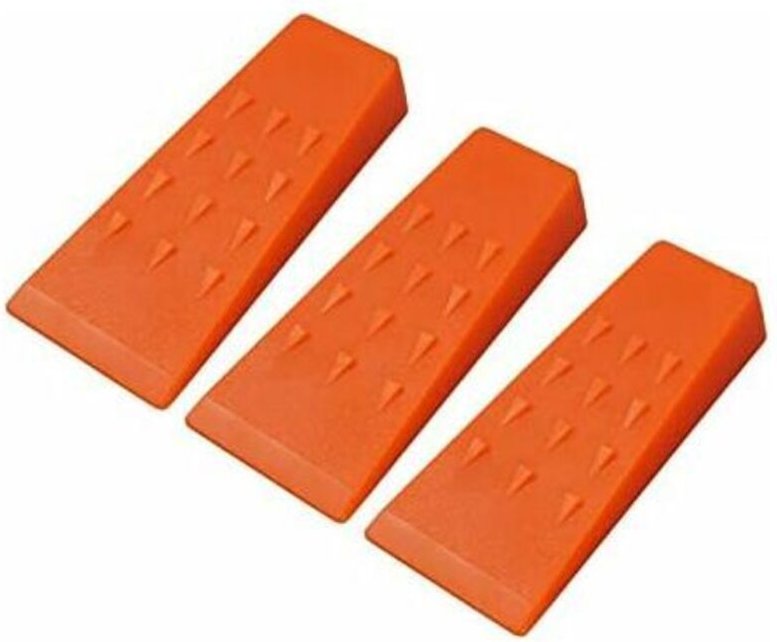 3 Stück Forst-Fällkeile, 140 mm ABS-Kunststoff, Fällkeil zum kontrollierten Fällen von Bäumen (Orange) - Lablanc