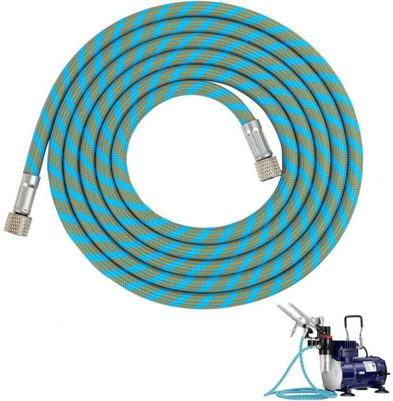 Vtizikl Tuyau à air comprimé, 1.8M Tressé Airbrush Tuyau Outil Compresseur Pneumatique Adaptateur Adaptateur 1/8 "à 1/8"