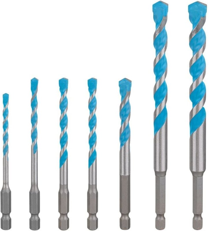 Bosch - expert HEX-9 Multi Construction Bohrer-Set, 4/5/6/8/10/12 mm, 7-tlg.