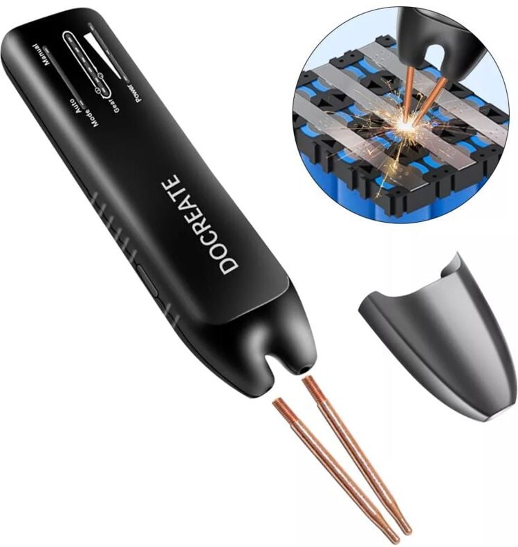 Akku-Punktschweißgerät, 2-in-1-Hand-Punktschweißgerät mit Auto- und manuellem Modus, 11 einstellbare Geschwindigkeiten f...