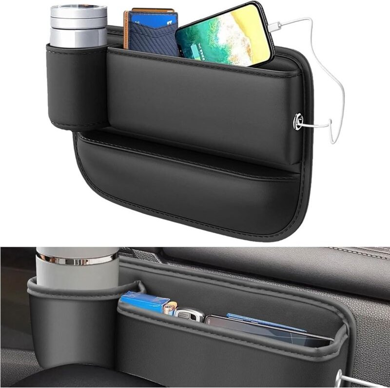 Haupt-Autositz-Organizer für den Fahrersitz, 30 x 20 cm, universeller Autositz-Organizer mit Getränkehalter und Ablagefa...