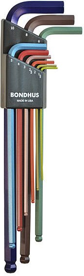 SATZ SEHR LANGER Inbusschlüssel mit Kugel 1,5-10 MM, FARBE, 9 STÜCK.