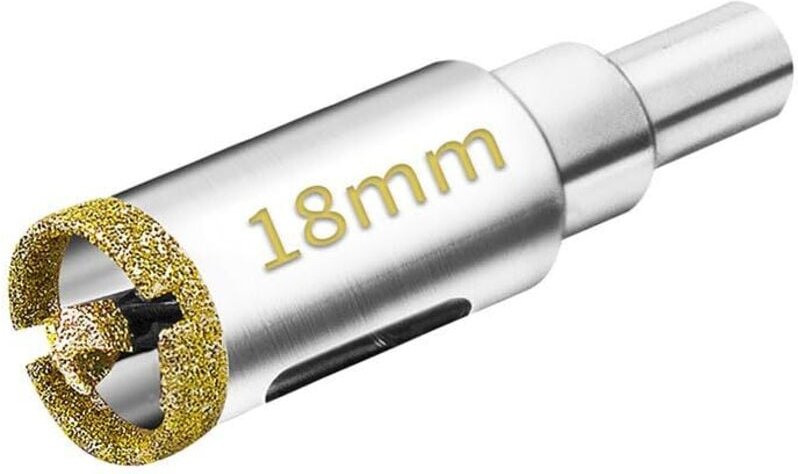 18 mm Diamant-Lochsäge mit Zentrierbohrer, Diamant-Kernbohrer für Fliesen, Porzellan, Glas, Marmor und Keramik