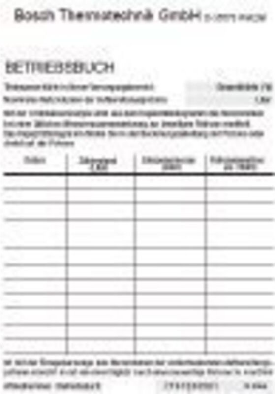 BOSCH Zubehör Wasseraufbereitung VESB Betriebsbuch Doku vollentsalztes Wasser