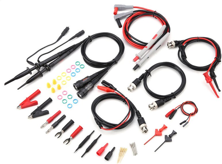 P1260D Oszilloskop- und Multimeter-Messleitungssatz mit Krokodilklemmen und austauschbaren Messspitzen