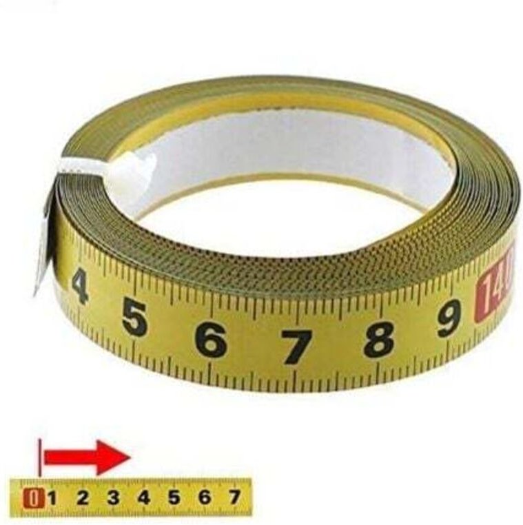 Selbstklebendes metrisches Maßband, 1-5 Meter - mit Band für Schreiner und Heimwerker - Nähmaschinenkleber (5 m)