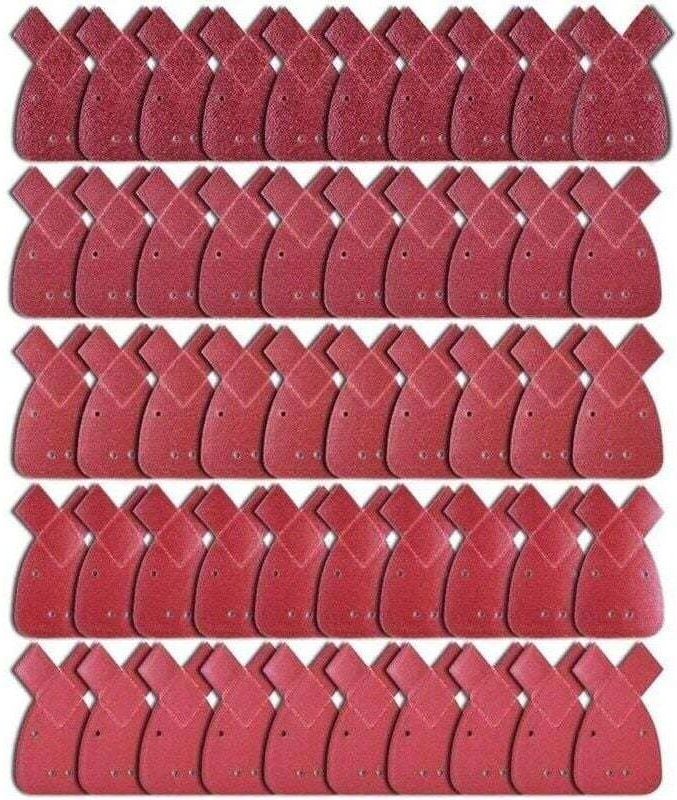 50 Schleifblätter, 10 Körnungen 40/60/80/120, XU,240 Schleifpapier-Dreiecke, passend für Black & Decker Detail-Exzenters...
