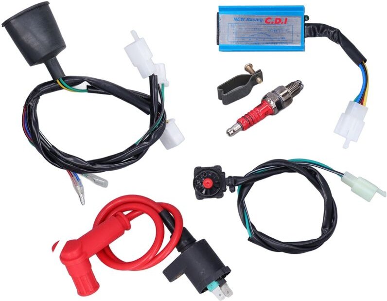 Eosnow Verkabelungsstufe Zündspule CDI Zündkerze Kit für 50cc 70cc 110cc 125cc 140cc 150cc ATV Dirt Bike angepasst