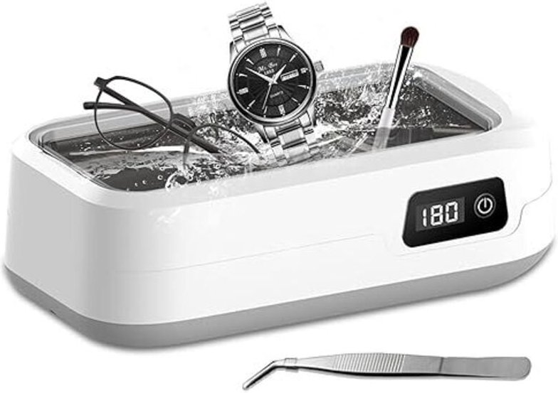 Ultraschall-Brillenreiniger 640 ml, 48 kHz, 360°-Ultraschallreiniger aus Edelstahl mit 4 Timer-Einstellungen, 40 W Ultra...