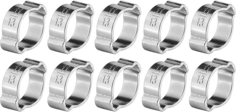 10 Stück verstellbare Schlauchschellen aus Edelstahl (11-13 mm)