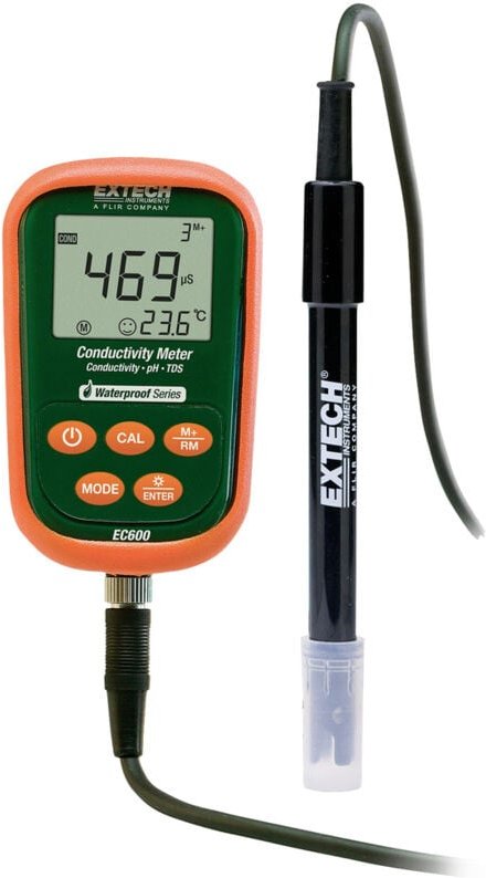 Extech EC600 pH-Messgerät pH-Wert, Leitfähigkeit, Temperatur, Widerstand, mV, TDS, Salzgehalt