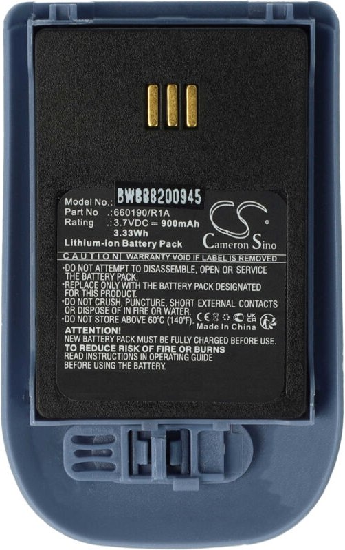 Vhbw - Akku kompatibel mit Alcatel Omnitouch 8118, 8128 schnurlos Festnetz Telefon (900 mAh, 3,7 v, Li-Ion) Blau Grau