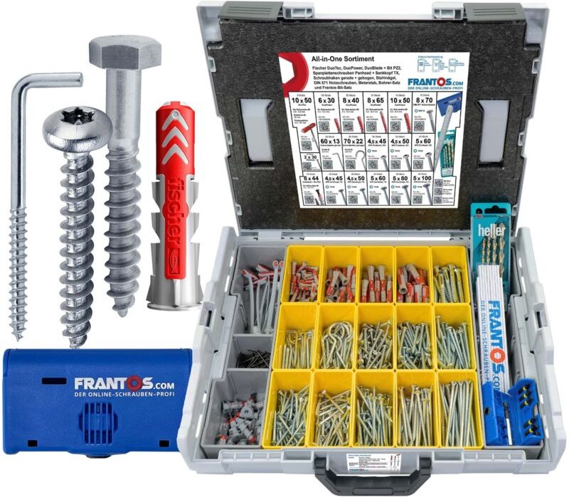 FRANTOS L-BOXX 577 tlg. ALL-IN-ONE Sortiment mit Schrauben & Dübel