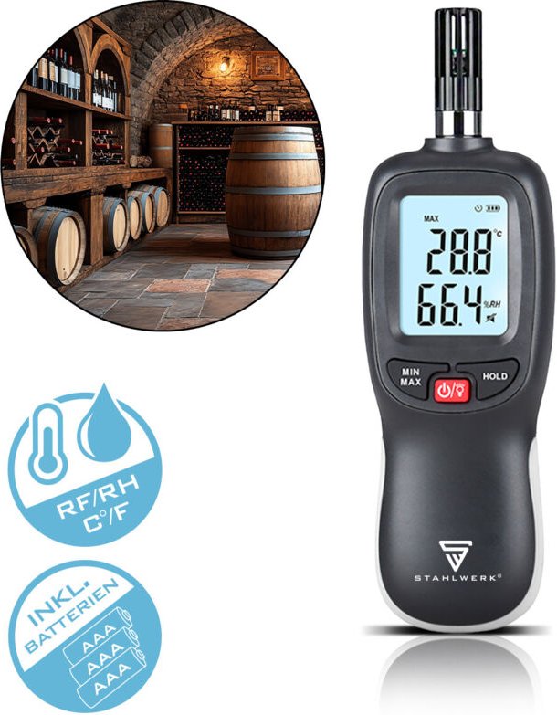 STAHLWERK Luftfeuchtigkeits- und Temperaturmessgerät – Digital