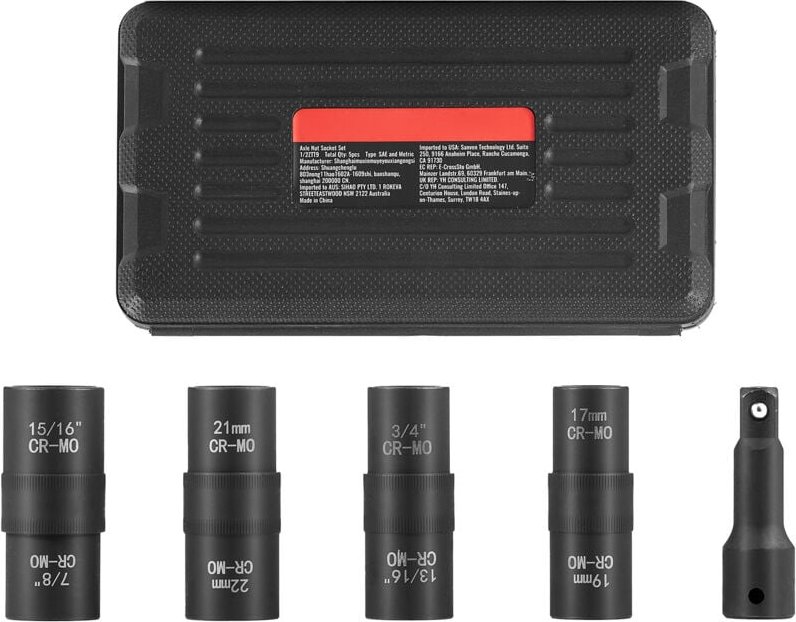 Mophorn - Radmuttern-Schlagsteckschlüsselsatz, 1/2-Zoll-Antrieb, metrischer und SAE-6-Punkt-Flip-Steckschlüsselsatz, 4 R...