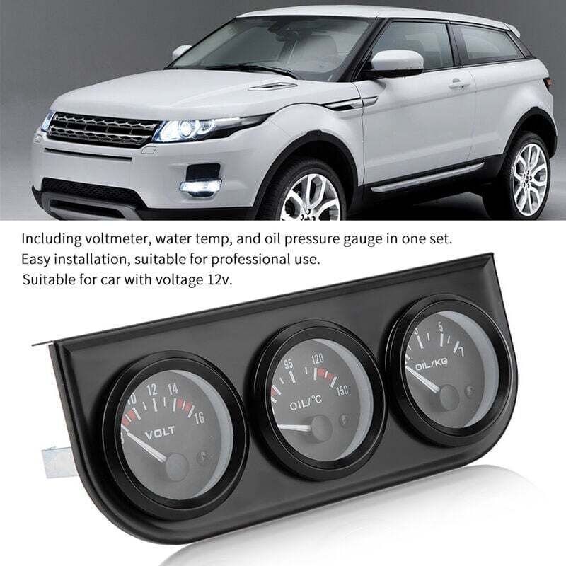 3-in-1 Dreifach-Anzeigenset: 12V Wasser-Voltmeter, Öltemperatur- und Druckmesser, Drehzahlmesser