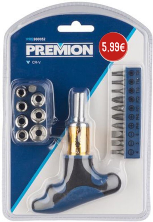 EDM - Ratschenschraubendreher 19 Spitzen cr van pre900052 premion